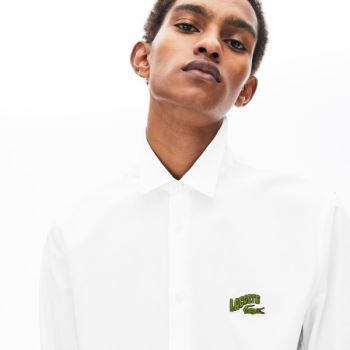 Lacoste Regular Fit Badge Logo Shirt - Šortky Pánské Bílé | CZ-F6ViDU